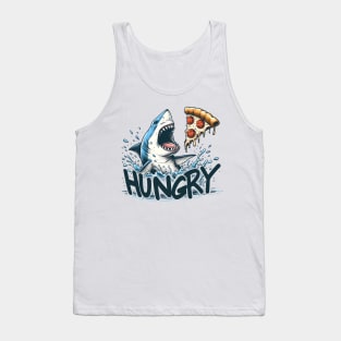 Funny Shark with Pizza, Pizza Lover Tank Top